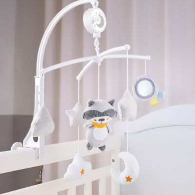Mobile bébé doux rassurant suspendu Musical Apaisant Raton Laveur