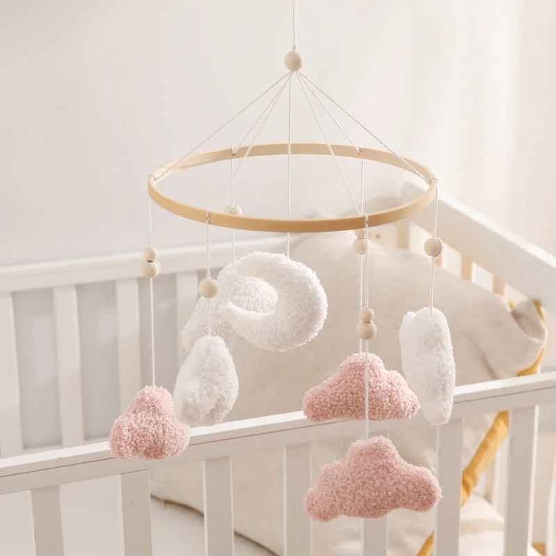 Mobile pour Bébé couleurs douces WoodenCribBell Nuages