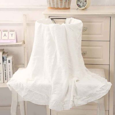 Couverture bébé gaze coton blanche GAZE ET VOLANTS