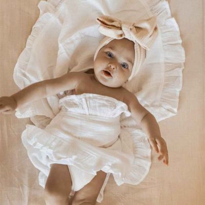 Couverture bébé gaze coton fillette mignonne GAZE ET VOLANTS