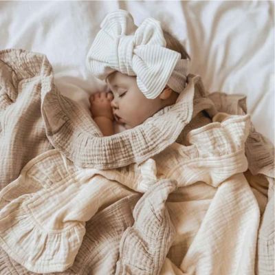 Couverture bébé gaze coton fillette mignonne sommeil serein GAZE ET VOLANTS