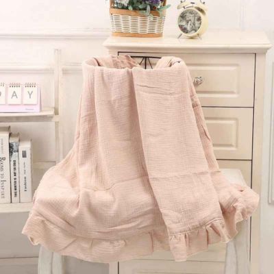 Couverture bébé gaze coton rose poudre GAZE ET VOLANTS