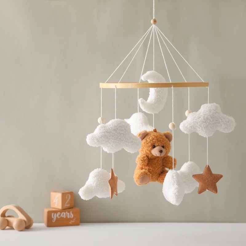 Mobile bébé compagnon ludique Ours Marron Éveil Douceur
