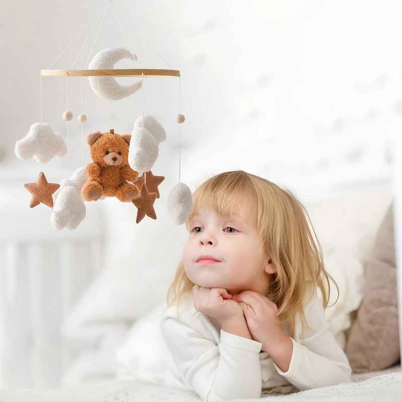 Mobile bébé doux amusant Ours Marron Éveil Douceur