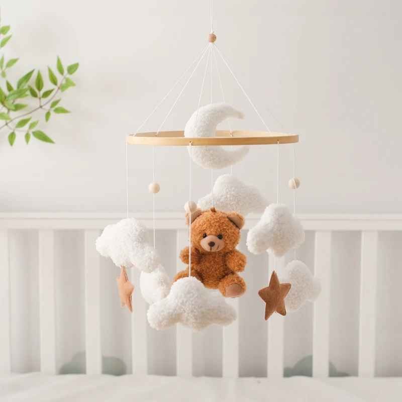 Mobile bébé doux amusant suspendu Ours Marron Éveil Douceur