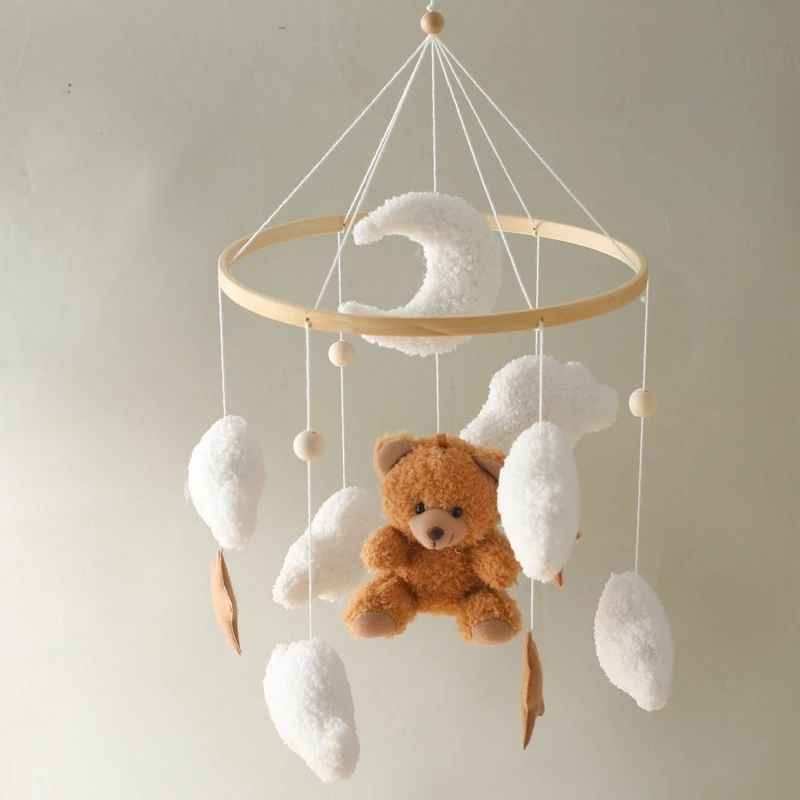Mobile bébé doux élégant Ours Marron Éveil Douceur