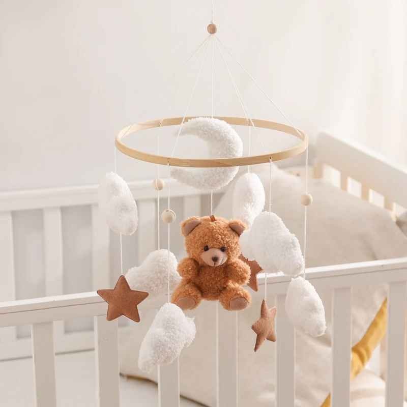 Mobile bébé doux original Ours Marron Éveil Douceur