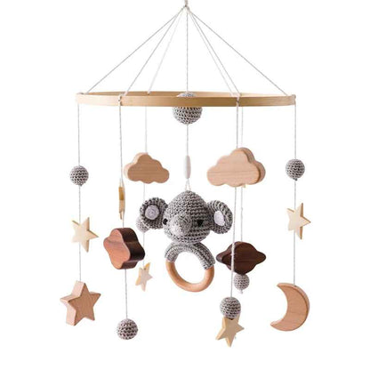 Mobile bébé koala tricoté Bois et Laine Éveil Artisanal