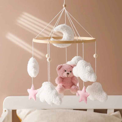 Mobile bébé musical doux chaleureux léger suspendu Ours Rose Berceuses apaisantes