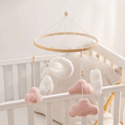 Mobile pour Bébé couleurs douces WoodenCribBell Nuages