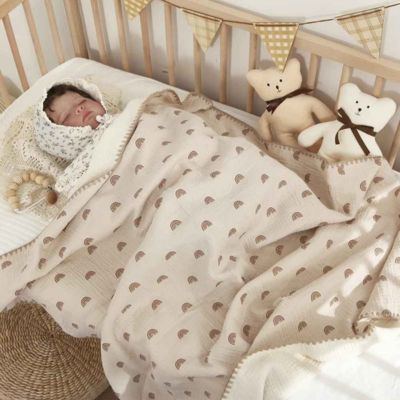 Plaid bébé douce coton mousseline sommeil paisible arc en ciel Brise de Lin
