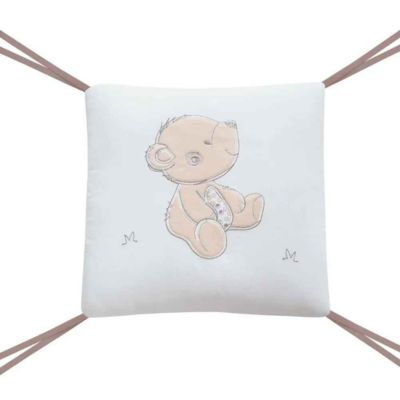 Tour de lit bébé rassurant panneau carre Ourson Rêveur Coton Bio