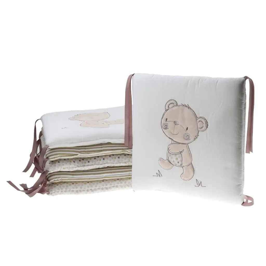 Tour de lit bébé rassurant panneaux coton Ourson Rêveur Coton Bio