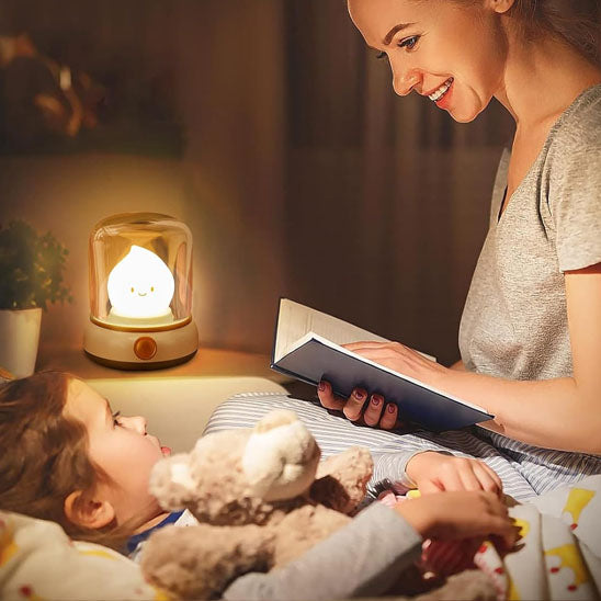 Veilleuse bébé lumière douce idéale pour histoires soir BougieFlamme