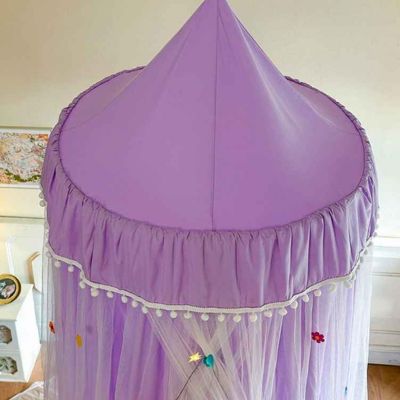 Ciel de lit bébé dôme suspendu twinkle nest violet