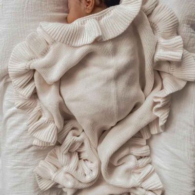 Couverture bébé douce beige cocon douceur Maille Nature
