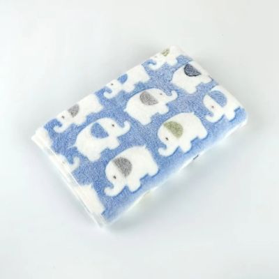 Couverture bebe douce bleu éléphanteau douceur