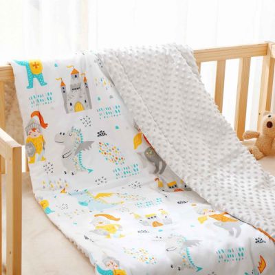 Couverture bebe douce chevalier berceau Câlin Réversible