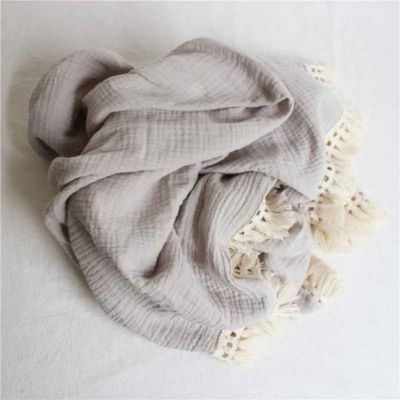Couverture bebe douce coton grise COTELA