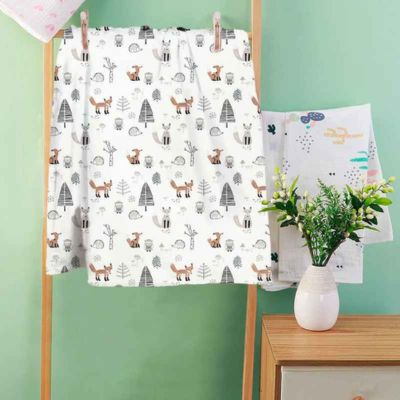 Couverture bébé douce double-face renard rêve d'automne