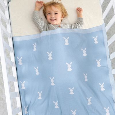 Couverture bébé douce lapin tricot Lapinou Douillet
