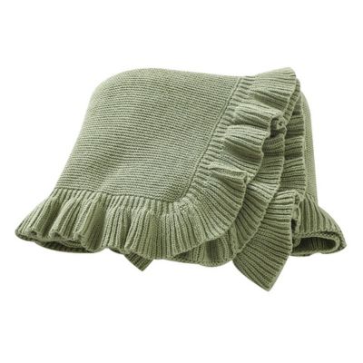 Couverture bébé douce verte Tricoté