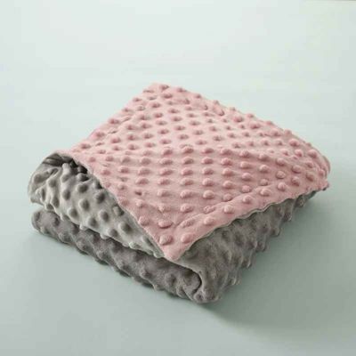 Couverture bébé grise rose poudré Douillette