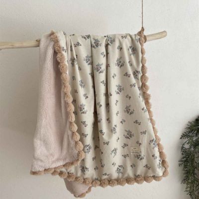 Couverture bebe polaire douce moelleuse accrochée Nuage Pomponné