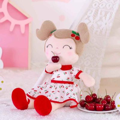 Doudou bébé fille rouge La Poupée Cerise