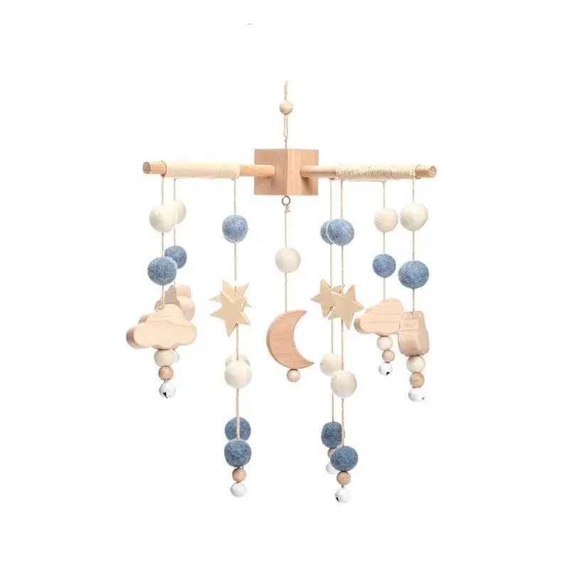 mobile bébé doux bleu Planètes Éveil Paisible