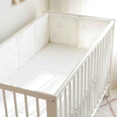 Tour de lit bébé nid douillet blanc Cocon Protecteur Éléphant