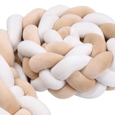 Tresse de lit 4m douce confortable beige blanc LinéaMax